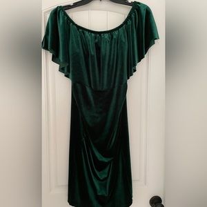 My Bump Hunter Green Velvet Maternity Dress